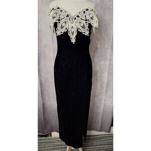 VINTAGE 90s Gunne Sax Jessica McClintock Velvet Maxi Dress Sz 9/10 Regency READ